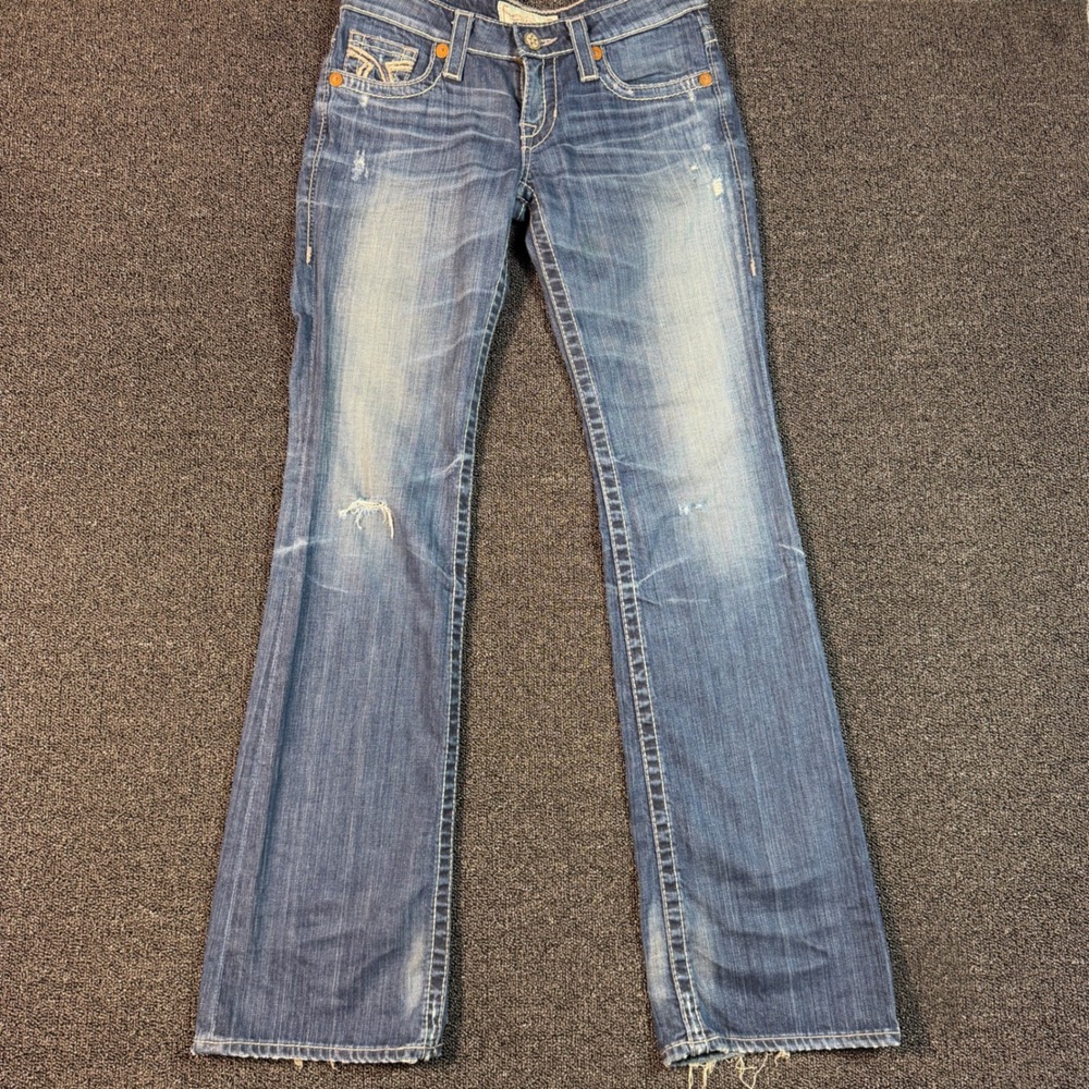 Big Star Liv Bootcut Jeans Womens 28XL (30x34) Dark Wash  Western Low Rise Flare
